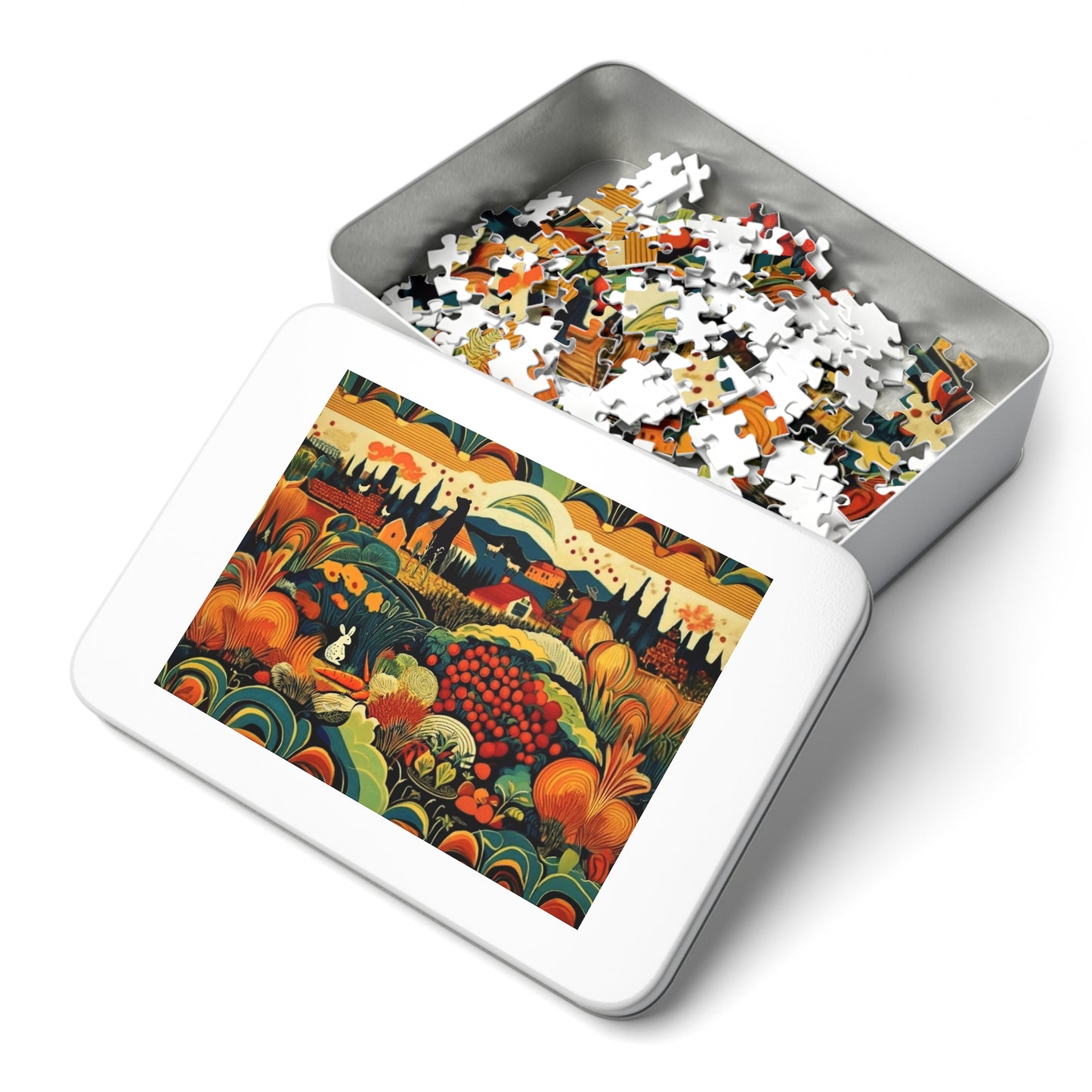 Colorful Garden Landscape Jigsaw Puzzle, Family Fun Game, Home Decor Activity, Unique Gift Idea, Perfect for Holidays and Gatherings
