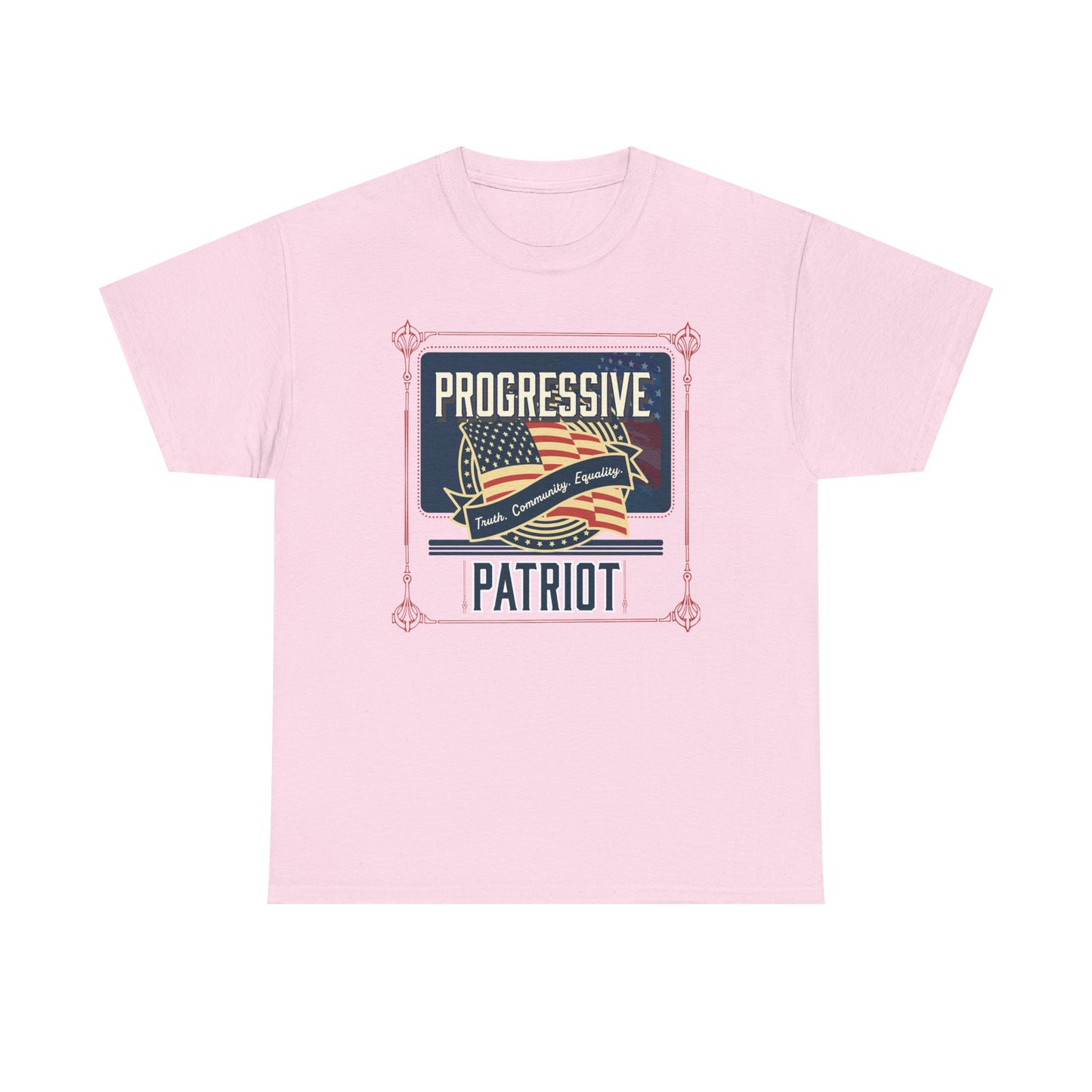 Progressive Patriot- Unisex Heavy Cotton Tee, Retro T-Shirt, Casual Wear, Gift for Activists, Independence Day, Protests, Everyday Apparel