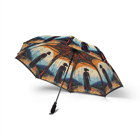 Artistic Foldable Umbrella - Stylish Rain Gear, Unique Gift for Her, Fashionable Travel Accessory, Rainy Day Essential, Outdoor Events