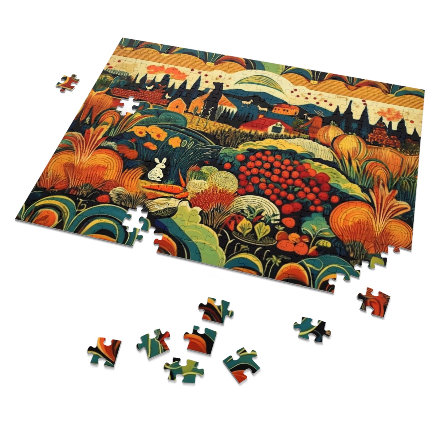 Colorful Garden Landscape Jigsaw Puzzle, Family Fun Game, Home Decor Activity, Unique Gift Idea, Perfect for Holidays and Gatherings