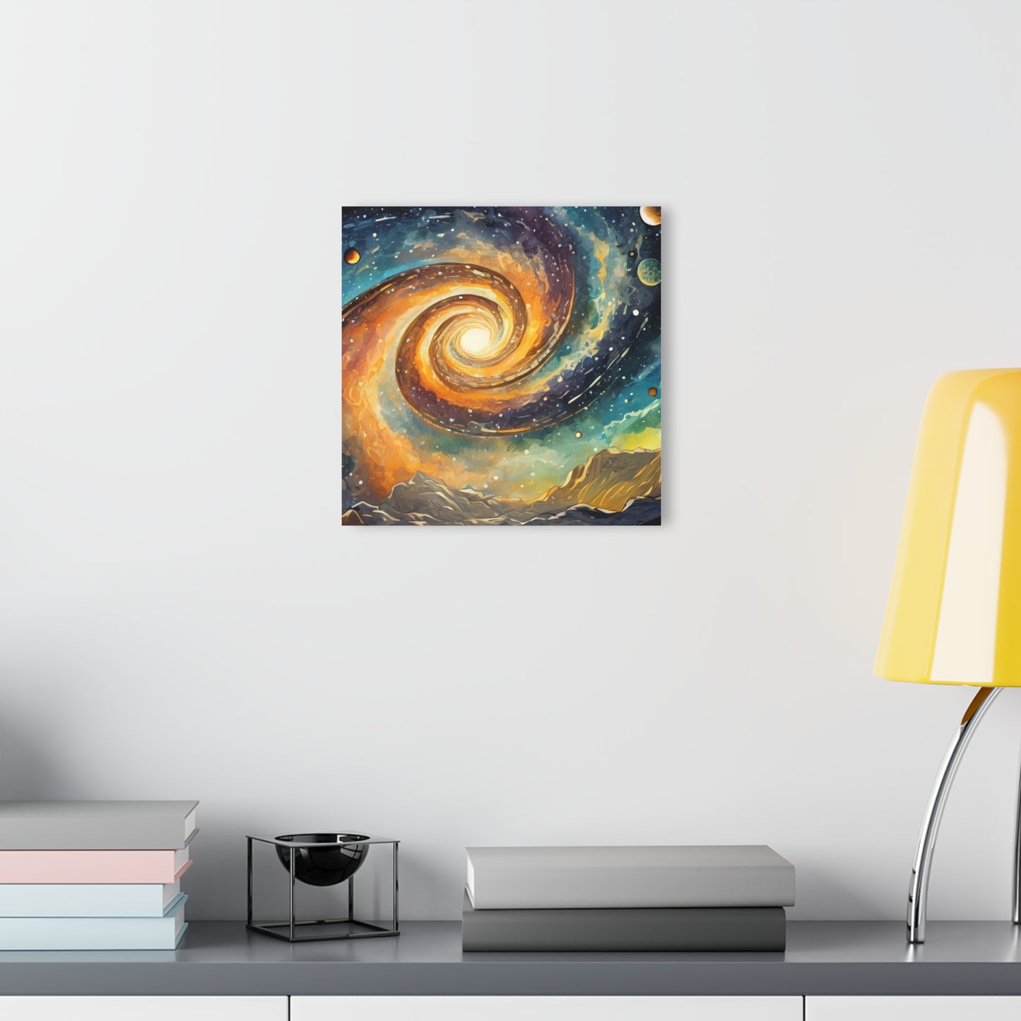 Colorful Spiral Galaxy Acrylic Print, Pop Art, French Cleat Hanging Wall Decor, Astronomy Gift, Space Lover Gift, Galaxy Print, Unique Art