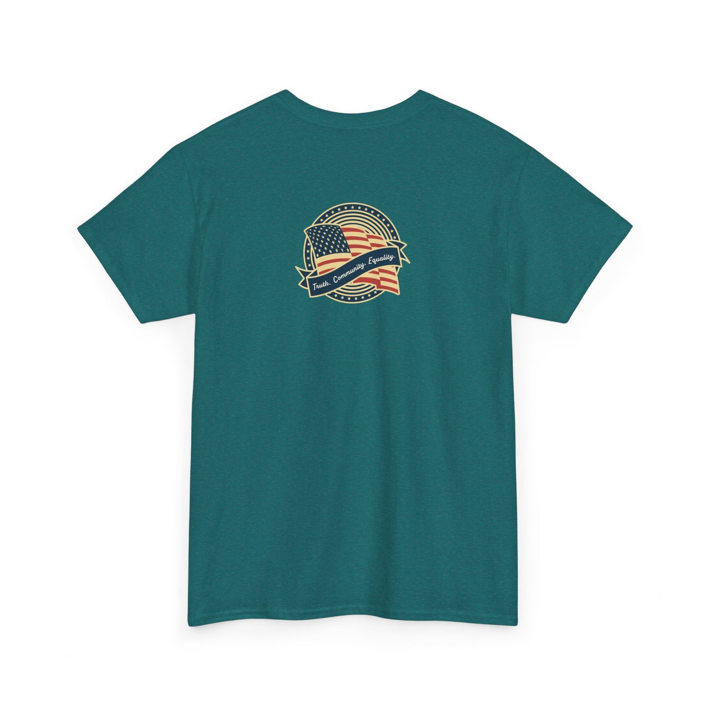 Progressive Patriot- Unisex Heavy Cotton Tee, Retro T-Shirt, Casual Wear, Gift for Activists, Independence Day, Protests, Everyday Apparel