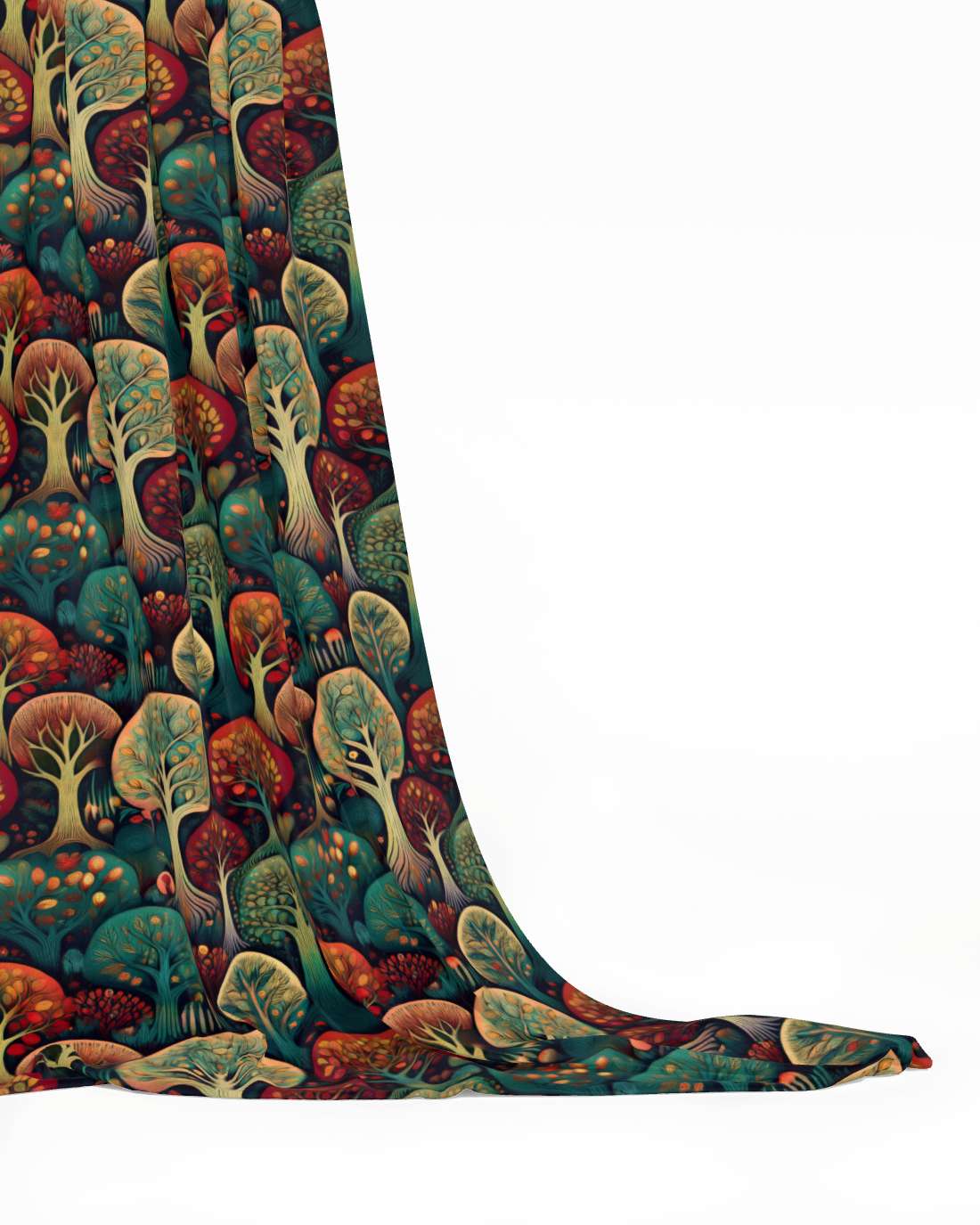 Repeat Pattern Fabric - Colorful Deco Trees