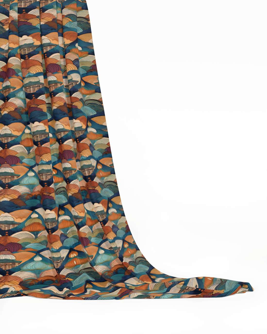 Repeat Pattern Fabric, Layered Sunset Hills