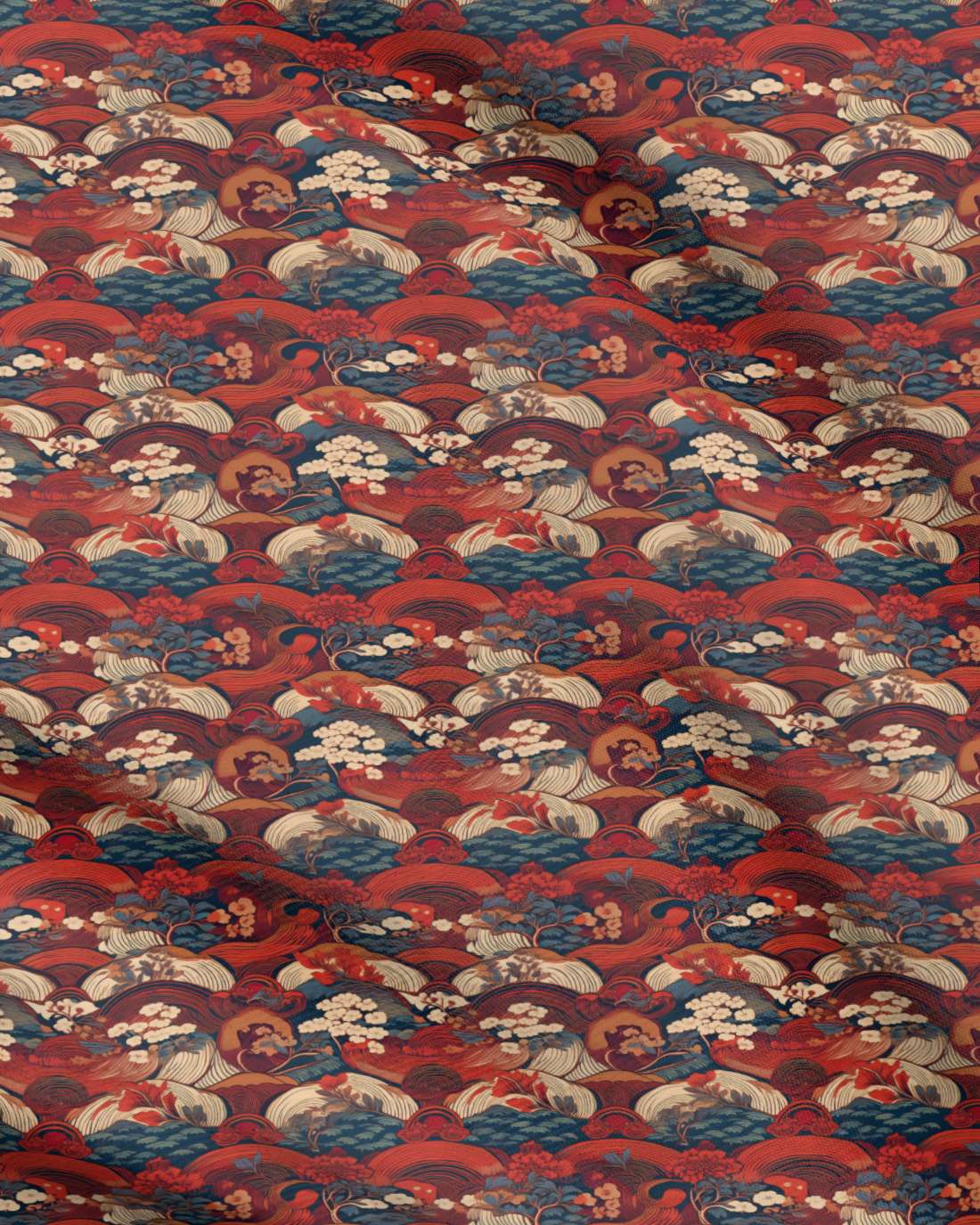 Repeat Pattern Fabric, Red Dream