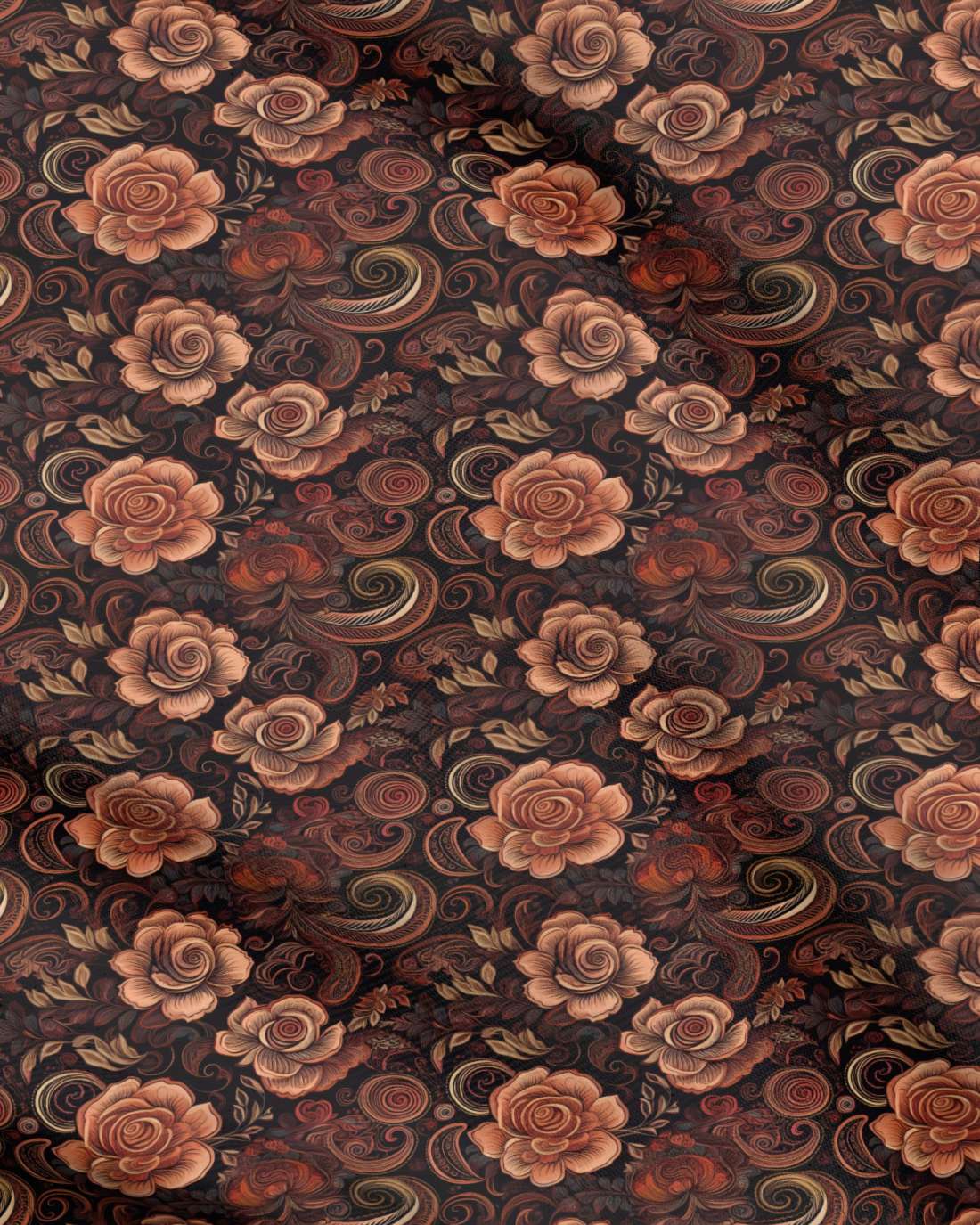 Repeat Pattern Fabric - Lacy Mauve Roses