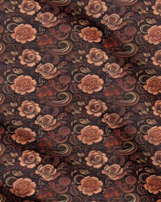 Repeat Pattern Fabric - Lacy Mauve Roses