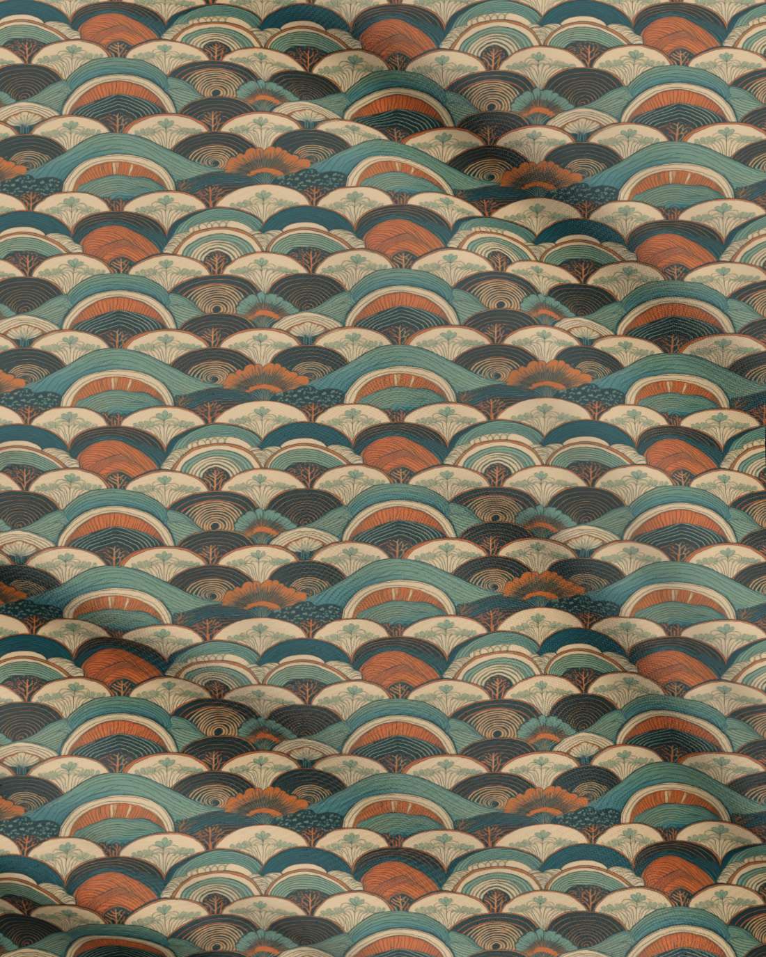 Repeat Pattern Fabric - Complimentary Warm and Cool Hills