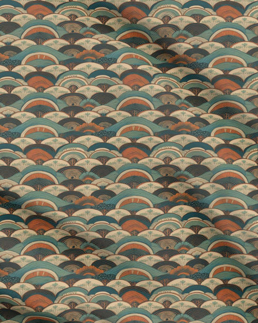 Repeat Pattern Fabric - Complimentary Warm and Cool Hills
