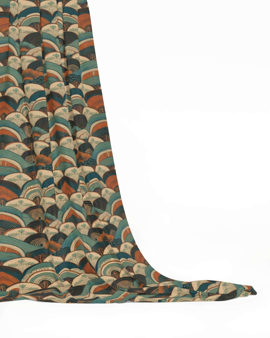 Repeat Pattern Fabric - Complimentary Warm and Cool Hills