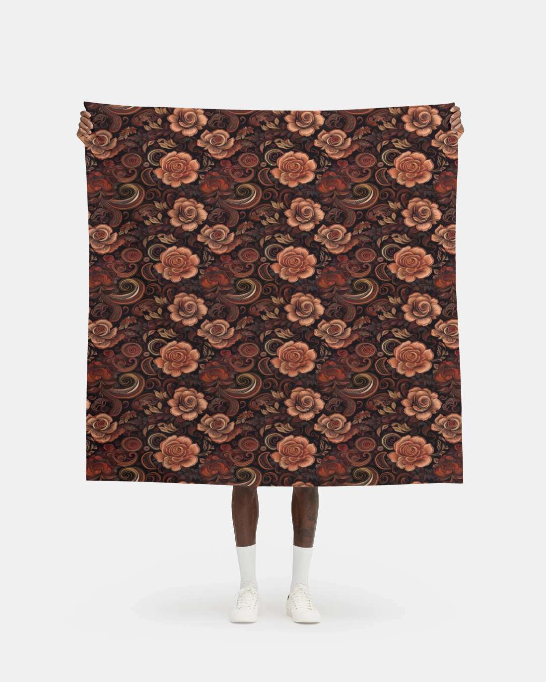Repeat Pattern Fabric - Lacy Mauve Roses