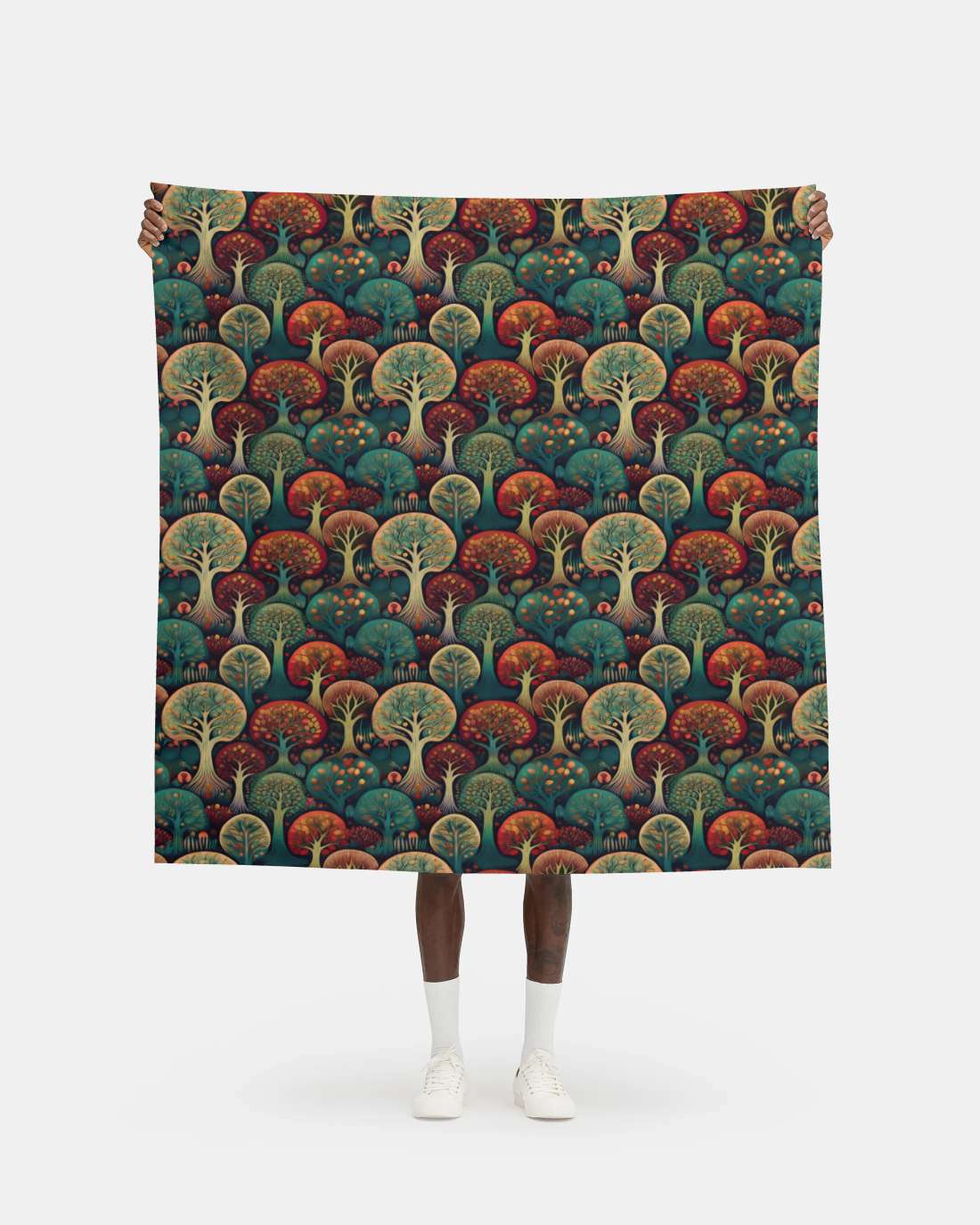 Repeat Pattern Fabric - Colorful Deco Trees