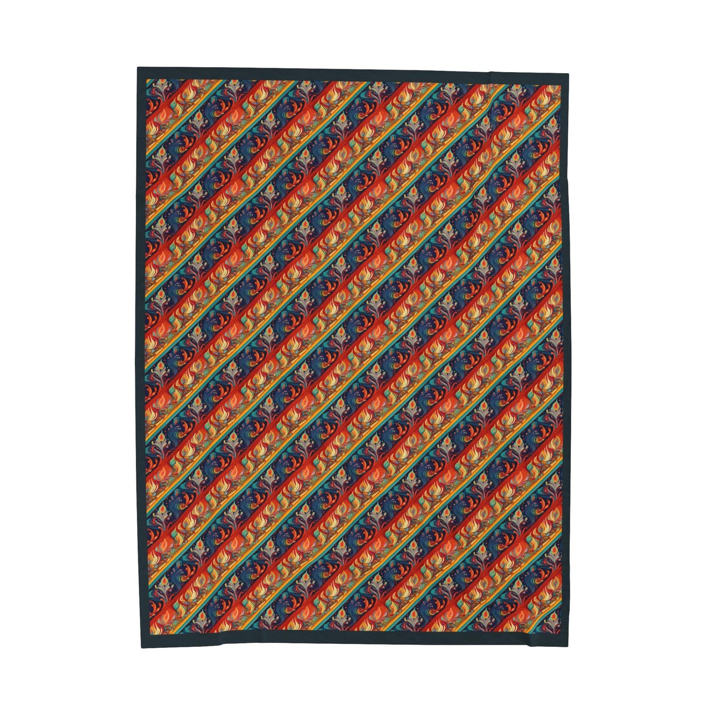 Unique Fire Stripe Design Cozy Velveteen Plush Blanket - Luxurious Soft Throw for Home, Perfect Gift for Holidays, Camping, and Decor