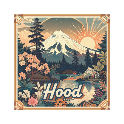 Mt. Hood Vintage Mountain Sunrise Car Magnet | Scenic Nature Northwest Magnet
