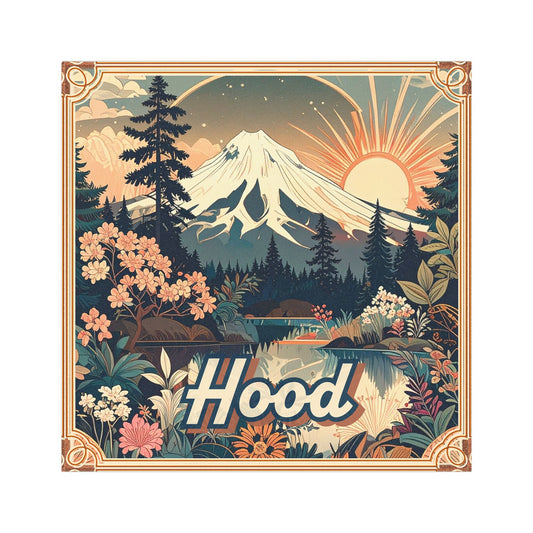 Mt. Hood Vintage Mountain Sunrise Car Magnet | Scenic Nature Northwest Magnet