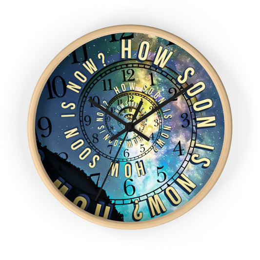 Galaxy Wall Clock, Time and Space, How Soon Is Now Song Title, Spiral Design Clock, Music Lover Gift, Unique Decor, Celestial Space Clock