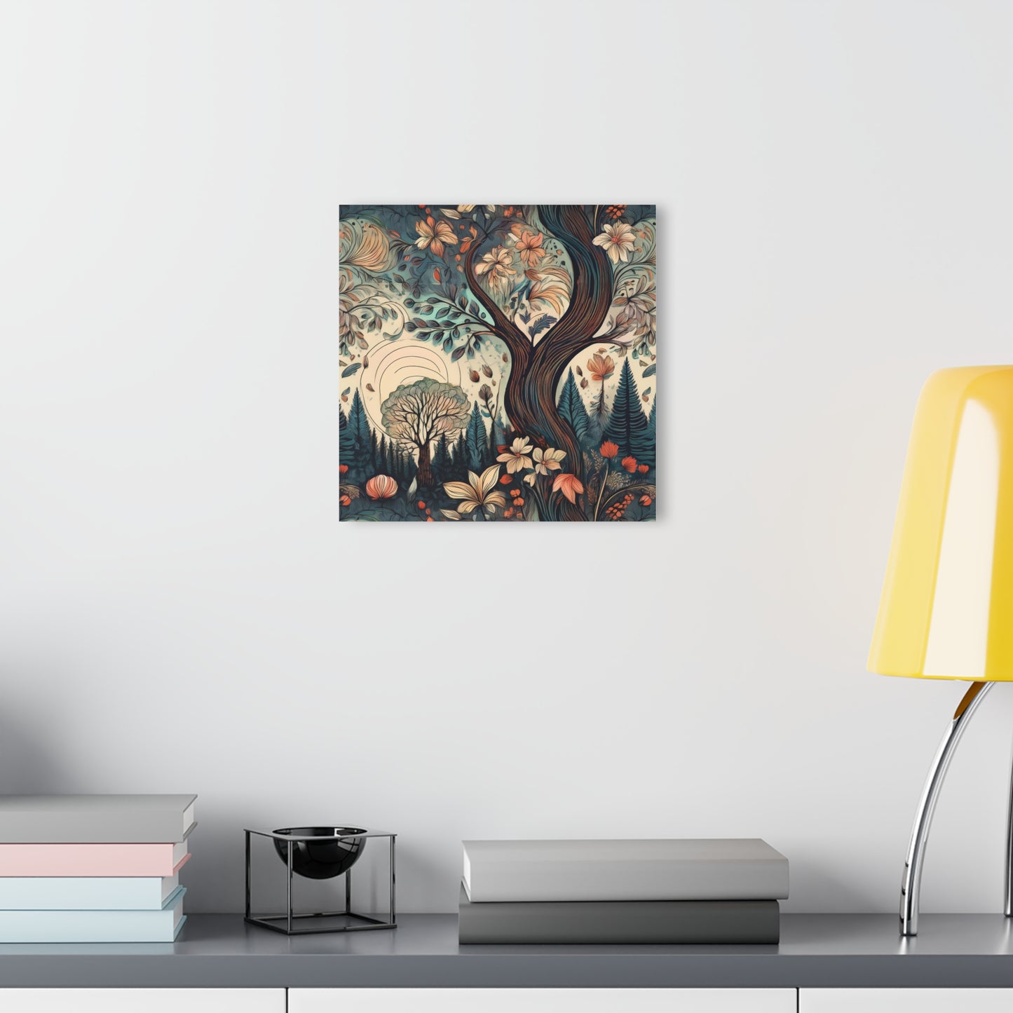Acrylic Print - Winter Landscape Tree with Blossoms