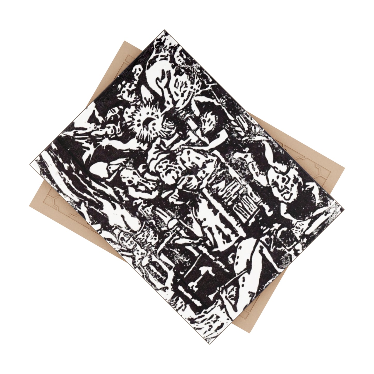 Ceramic Tile, Linoleum Block Print, Wizard Print Design, Pieter Brueghel, Woodcut Design, Demon Scene, Home Decor, Wall Art, Kitchen Trivet