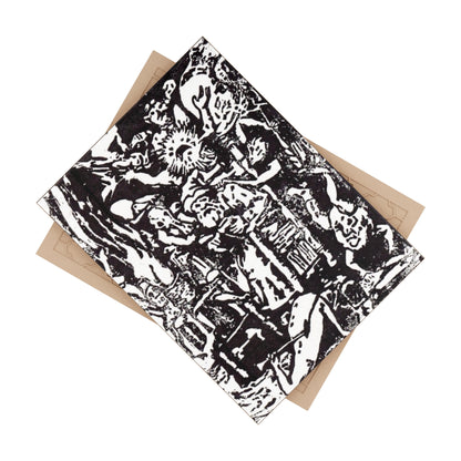 Ceramic Tile, Linoleum Block Print, Wizard Print Design, Pieter Brueghel, Woodcut Design, Demon Scene, Home Decor, Wall Art, Kitchen Trivet