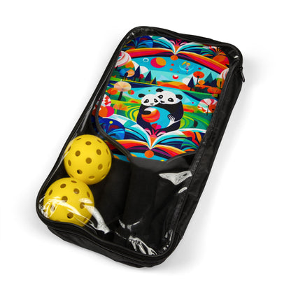 Pickleball Set - Two Pandas Art Deco Design
