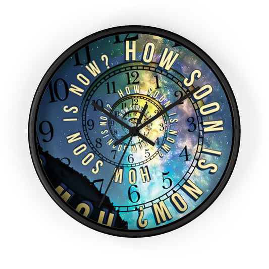 Galaxy Wall Clock, Time and Space, How Soon Is Now Song Title, Spiral Design Clock, Music Lover Gift, Unique Decor, Celestial Space Clock