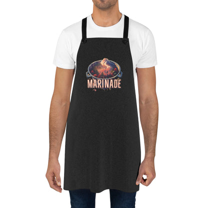 BBQ Kitchen Apron, Cooking Smock, Grilling Barbecue Chef Gift, Cooking Apron with Nature Scene, Outdoor Cooking Gear,