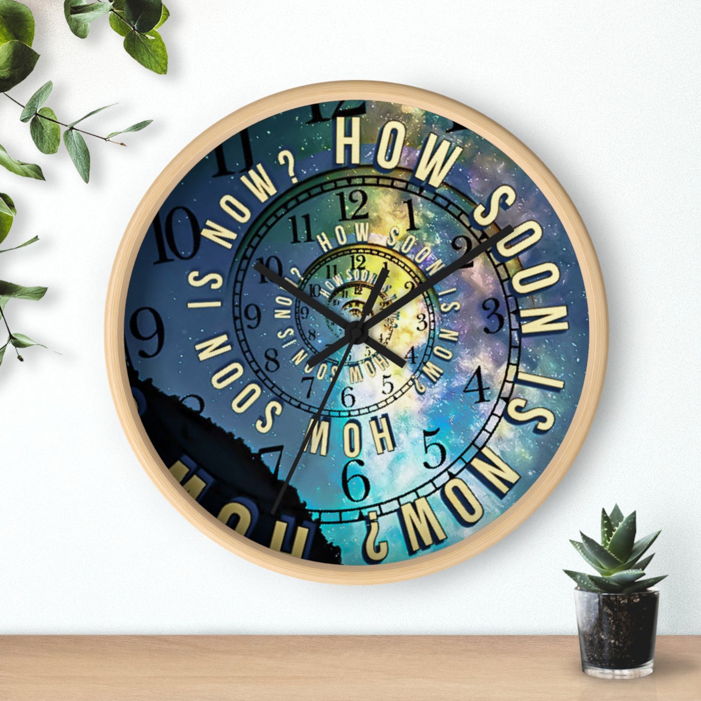 Galaxy Wall Clock, Time and Space, How Soon Is Now Song Title, Spiral Design Clock, Music Lover Gift, Unique Decor, Celestial Space Clock