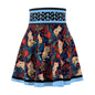 Whimsical Cat Print Skater Skirt for Women - Fun and Playful Design