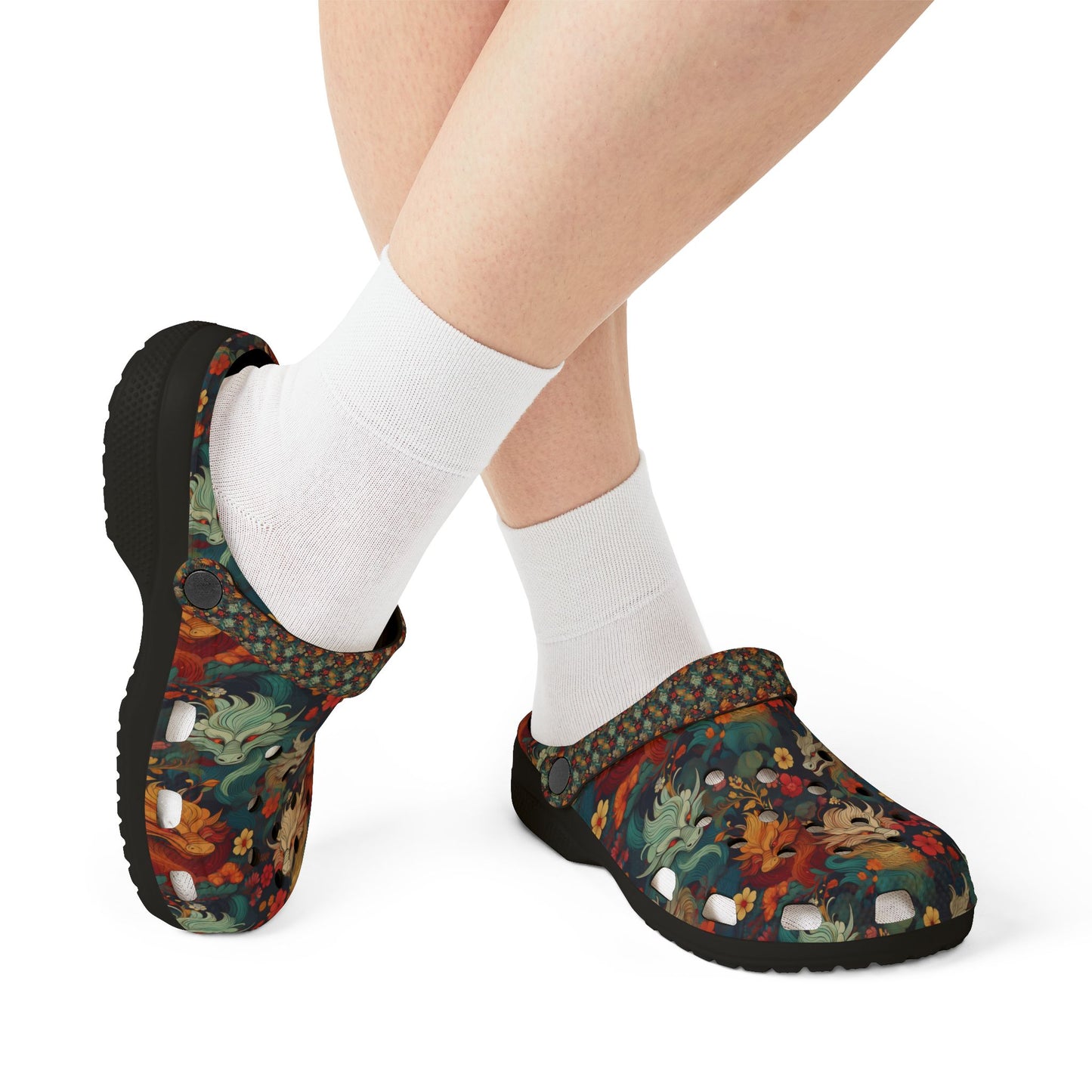 Colorful EVA Foam Rubber Clogs - Multiple Dragon Design for Comfort and Style