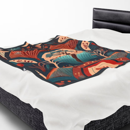 Throw Blanket - Art Deco Tree Pattern Design