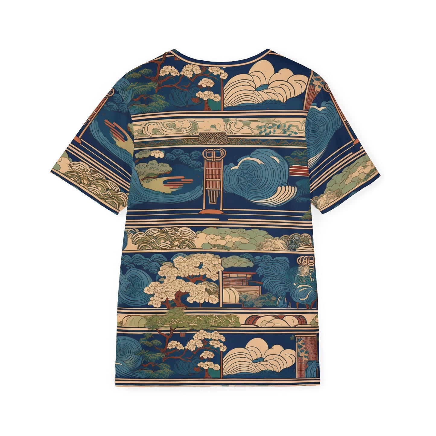 Men's Sports Jersey - Vintage Japanese Inspired Landscape Design
