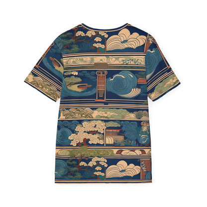 Men's Sports Jersey - Vintage Japanese Inspired Landscape Design