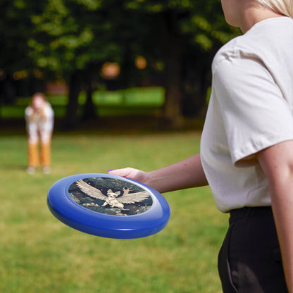 Artistic Frisbee with Whimsical Flying Dog and Orchard Design, Outdoor Fun, Gift for Nature Lovers, Unique Frisbee for Kids & Adults