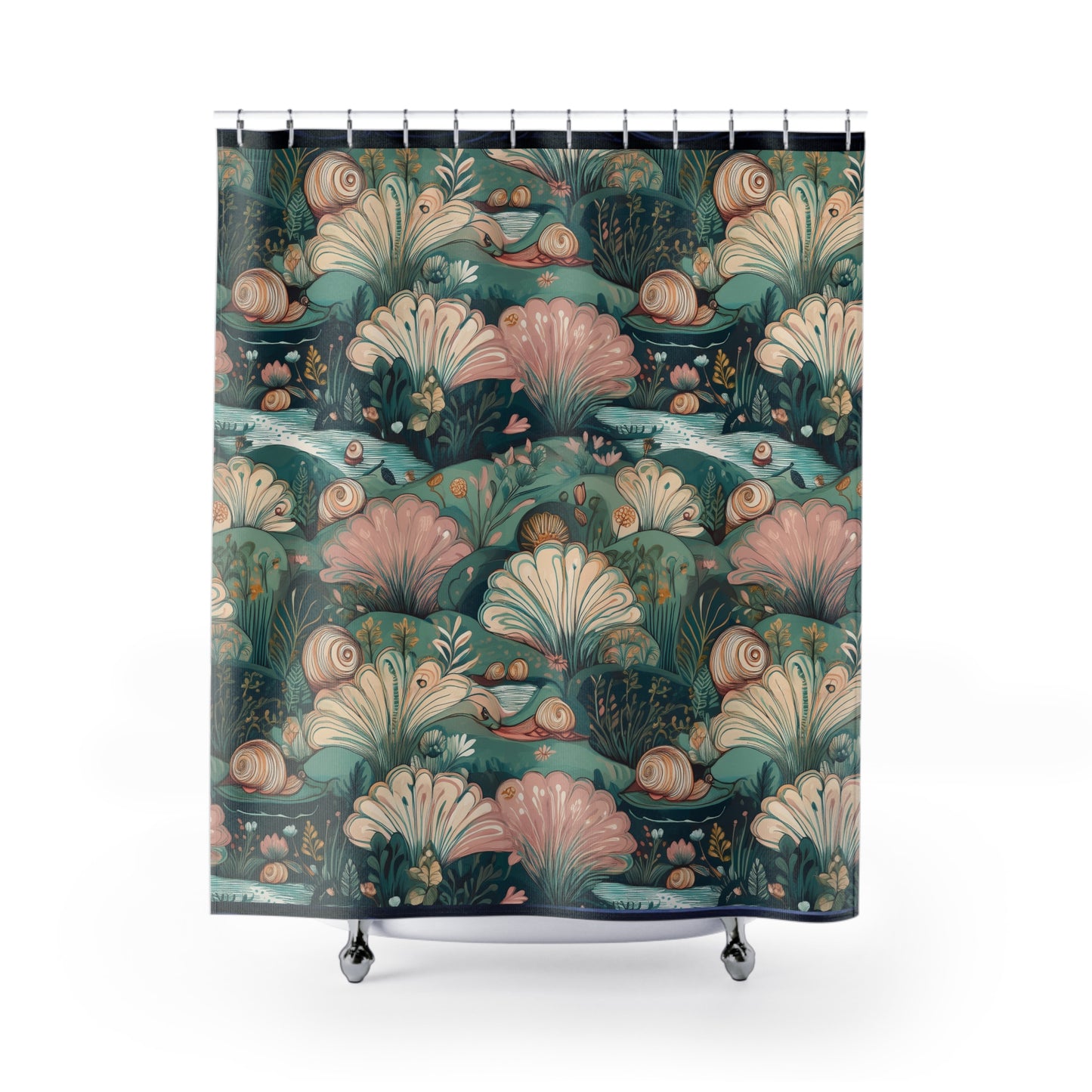 Whimsical Ocean-Inspired Shower Curtain - Nautical Decor for Coastal Vibes