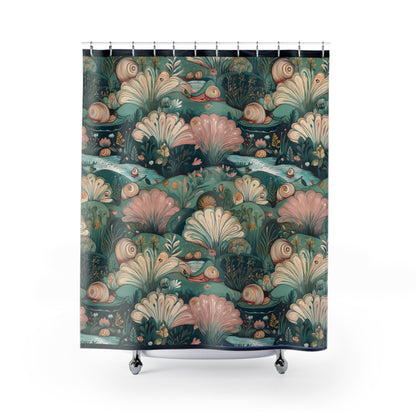 Whimsical Ocean-Inspired Shower Curtain - Nautical Decor for Coastal Vibes