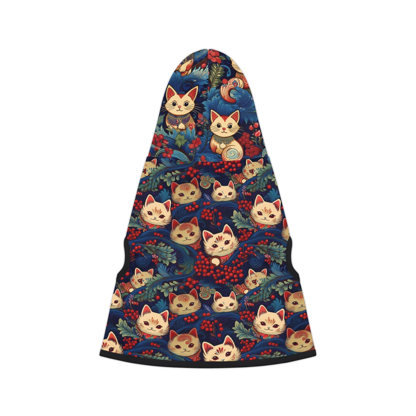 Space Cat Pet Hoodie, Small Breed Cat Print Sweatshirt, Vibrant Animal Pet Owner Gift, Botanical Cat Pullover