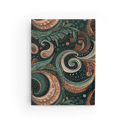 Green Paisley Journal, Unique Notebook, Spiral Diary, Artistic Writing Pad