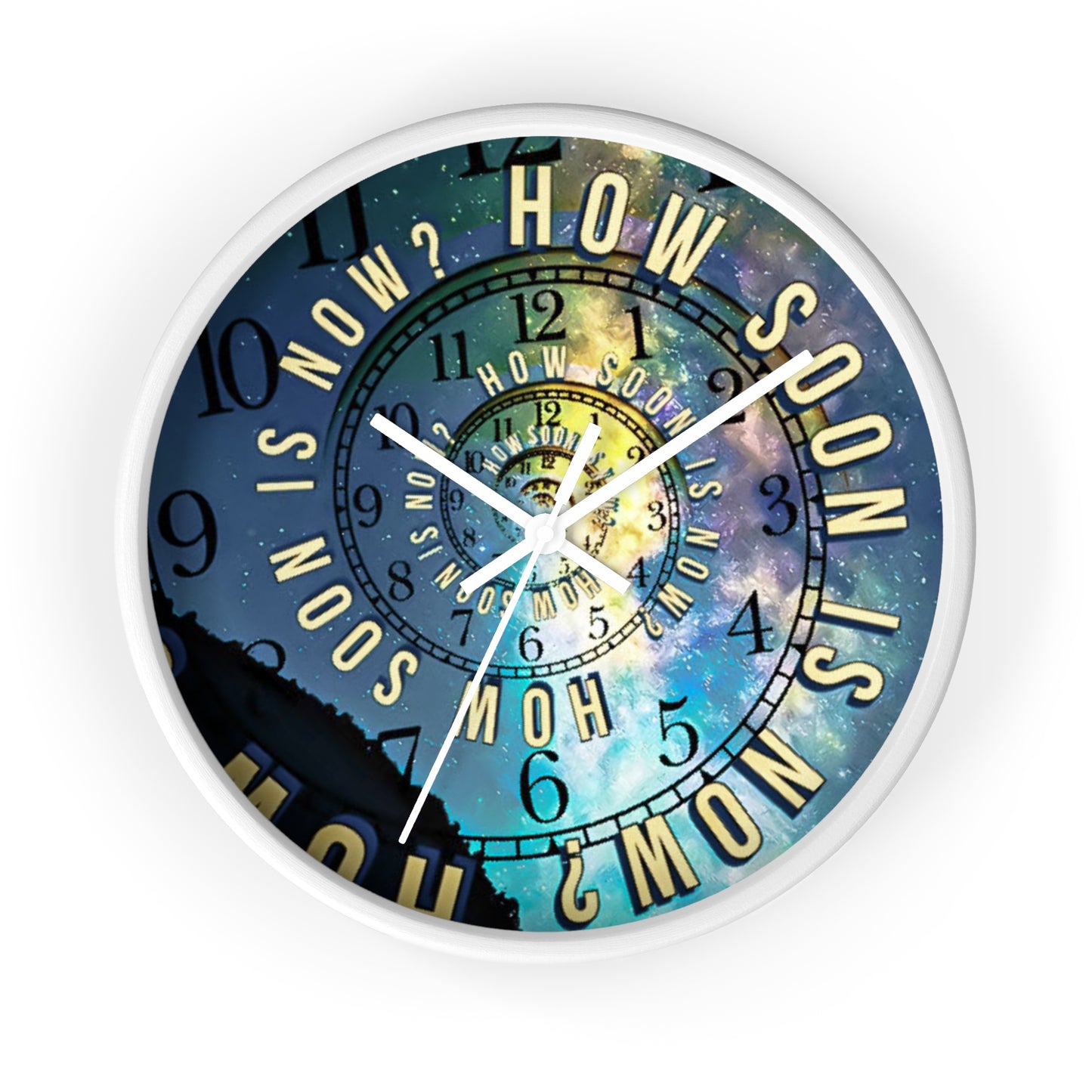 Galaxy Wall Clock, Time and Space, How Soon Is Now Song Title, Spiral Design Clock, Music Lover Gift, Unique Decor, Celestial Space Clock