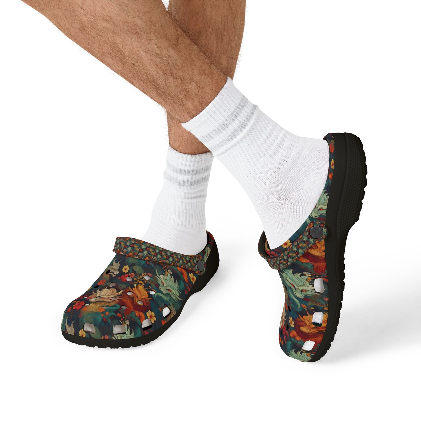 Colorful EVA Foam Rubber Clogs - Multiple Dragon Design for Comfort and Style