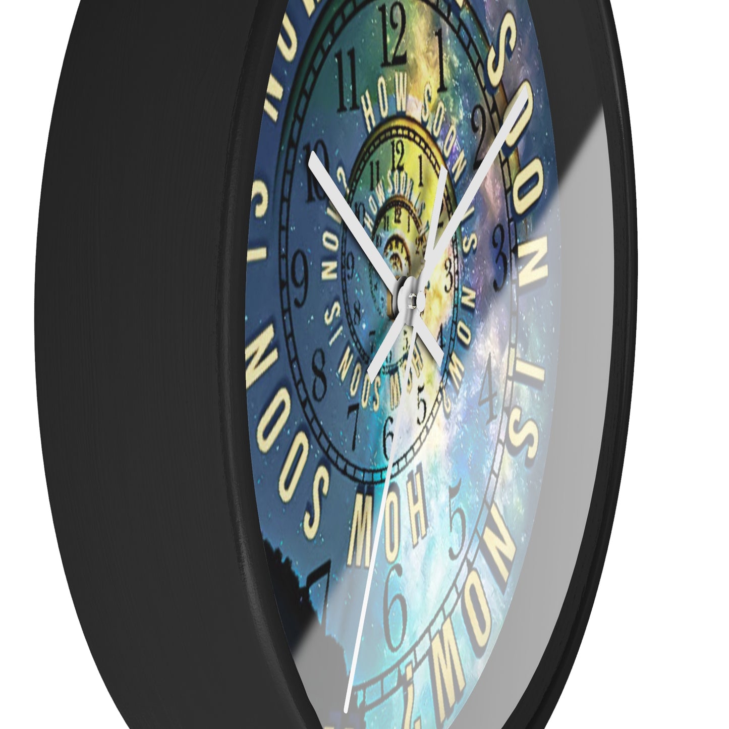 Galaxy Wall Clock, Time and Space, How Soon Is Now Song Title, Spiral Design Clock, Music Lover Gift, Unique Decor, Celestial Space Clock