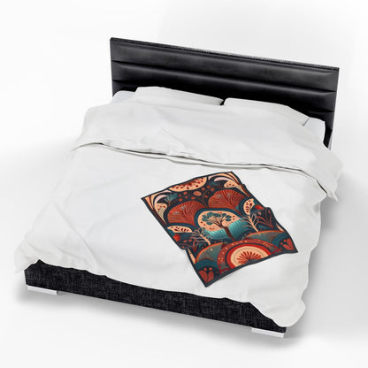 Throw Blanket - Art Deco Tree Pattern Design
