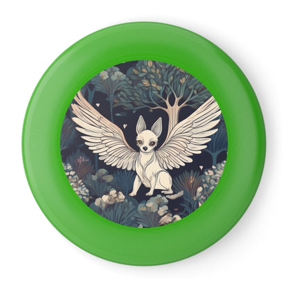 Artistic Frisbee with Whimsical Flying Dog and Orchard Design, Outdoor Fun, Gift for Nature Lovers, Unique Frisbee for Kids & Adults