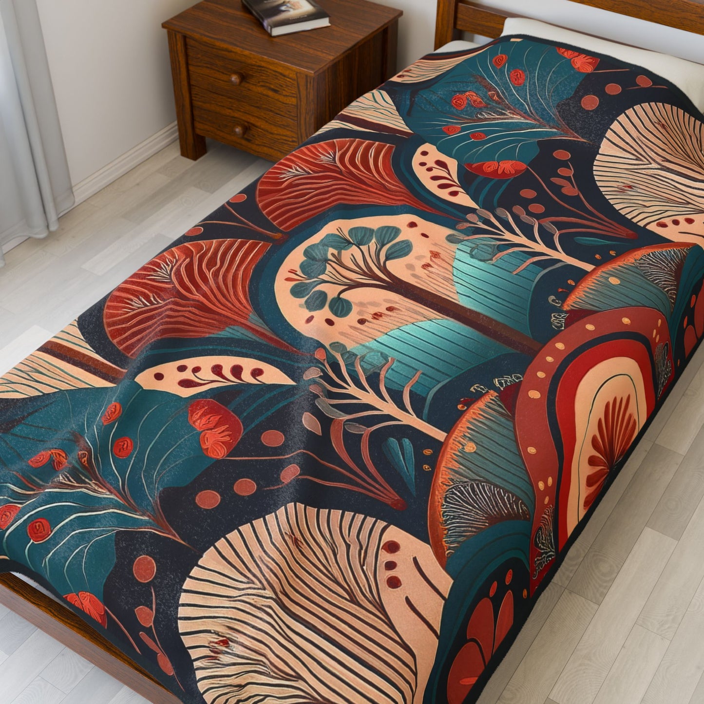 Throw Blanket - Art Deco Tree Pattern Design