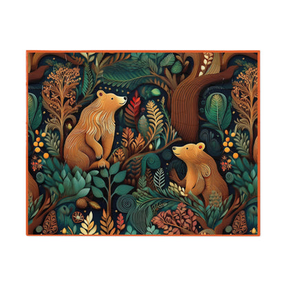 Nature-Inspired Bear Jigsaw Puzzle with Tin - Perfect for Family Fun and Gift-Giving