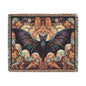 Psychedelic Bat- Woven Blanket, Cozy Throw, Home Decor, Halloween Gift, Gothic Blanket, Unique Gift for Bat Lovers, Goths
