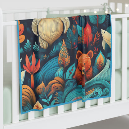 Baby Swaddle Blanket - Aqua Bears