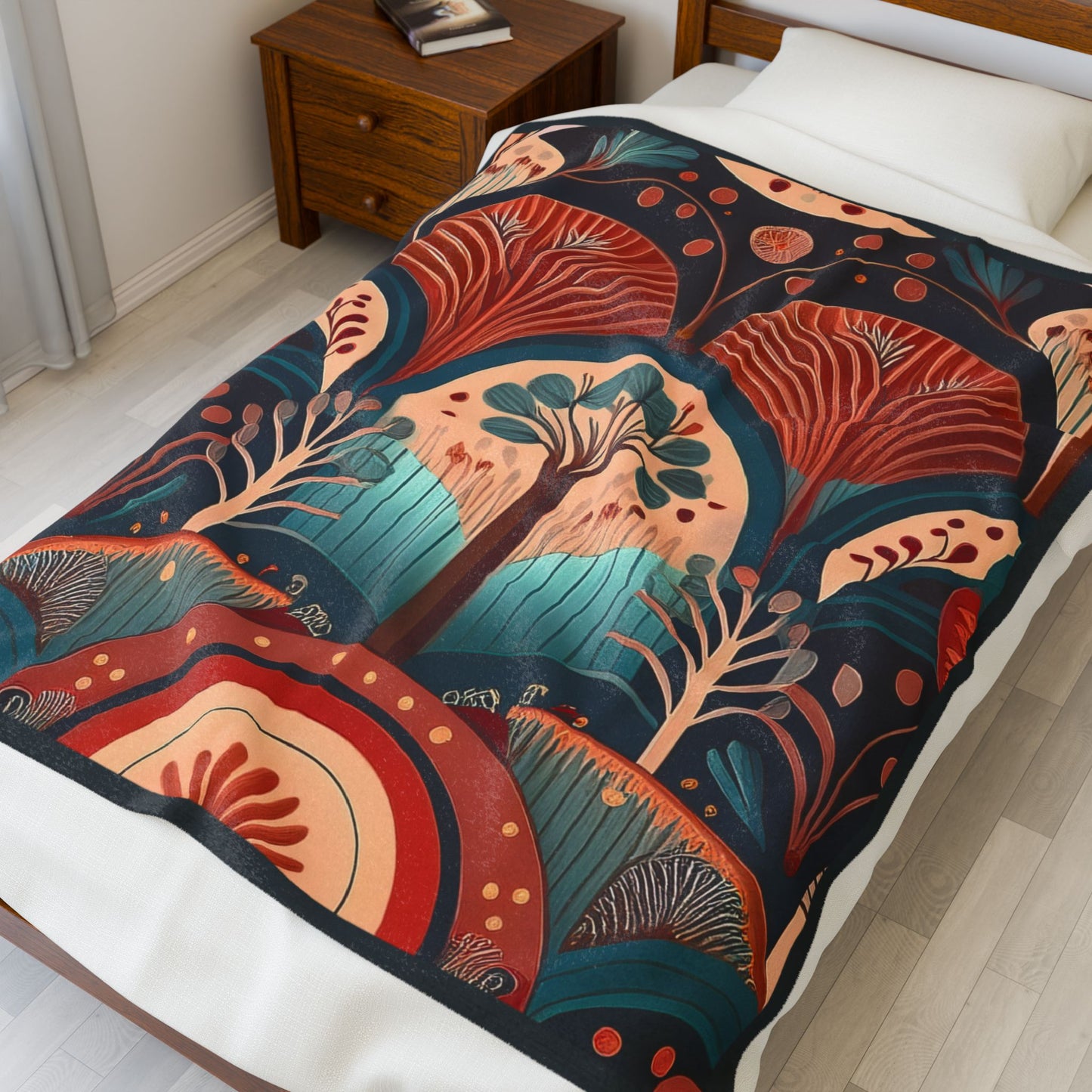 Throw Blanket - Art Deco Tree Pattern Design