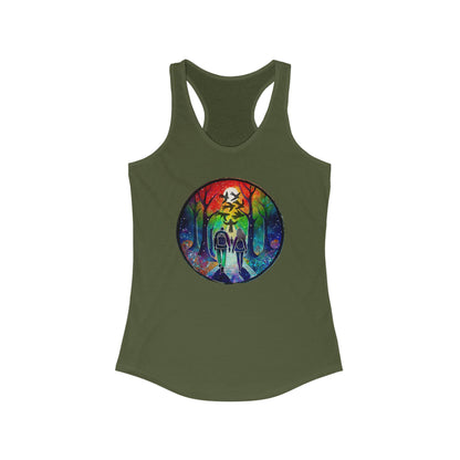 Tank Top, Rainbow Forest Hiking Adventure, Women's Workout Shirt, Nature Lover Gift, Sleeveless Tee, Summer Outdoor Clothing
