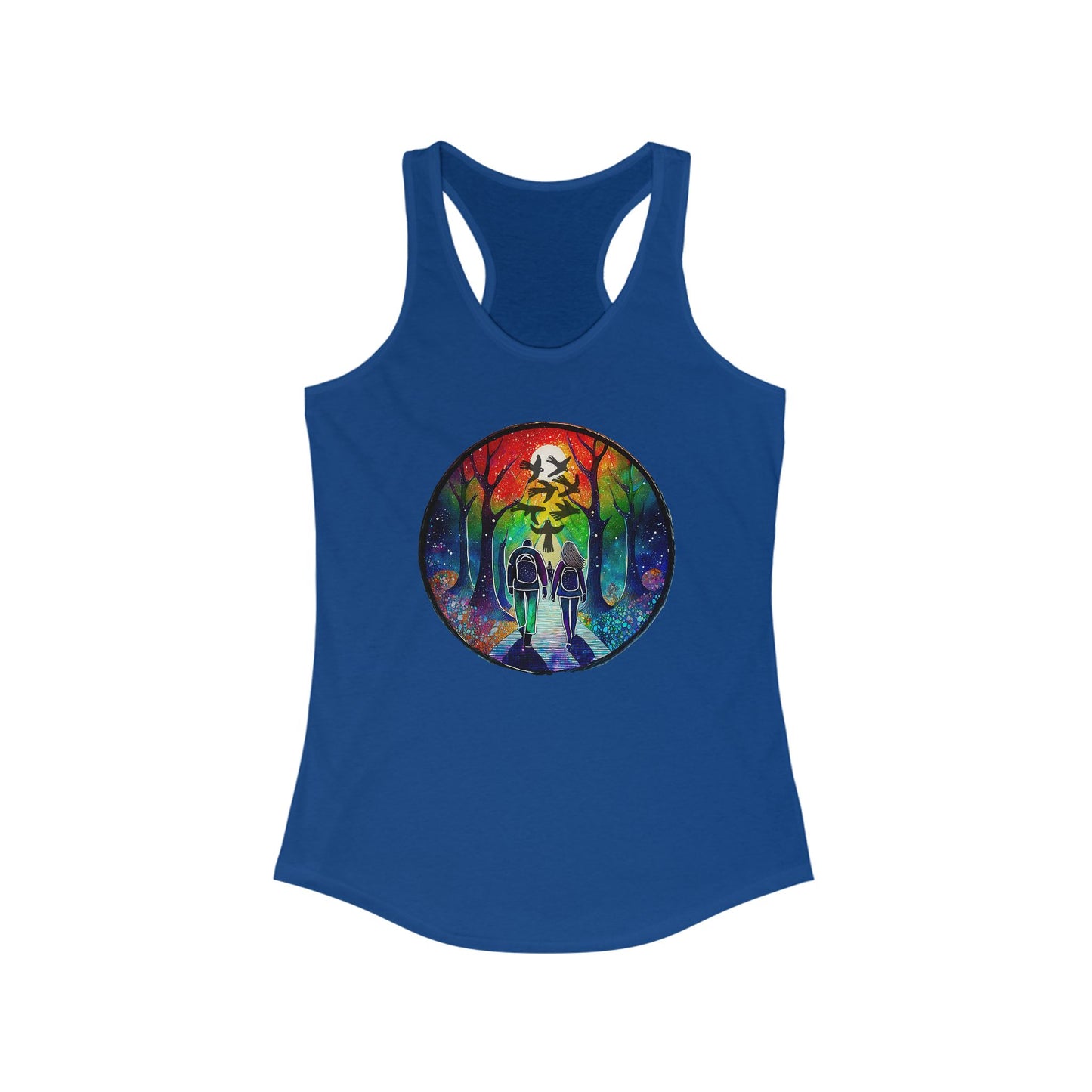 Tank Top, Rainbow Forest Hiking Adventure, Women's Workout Shirt, Nature Lover Gift, Sleeveless Tee, Summer Outdoor Clothing