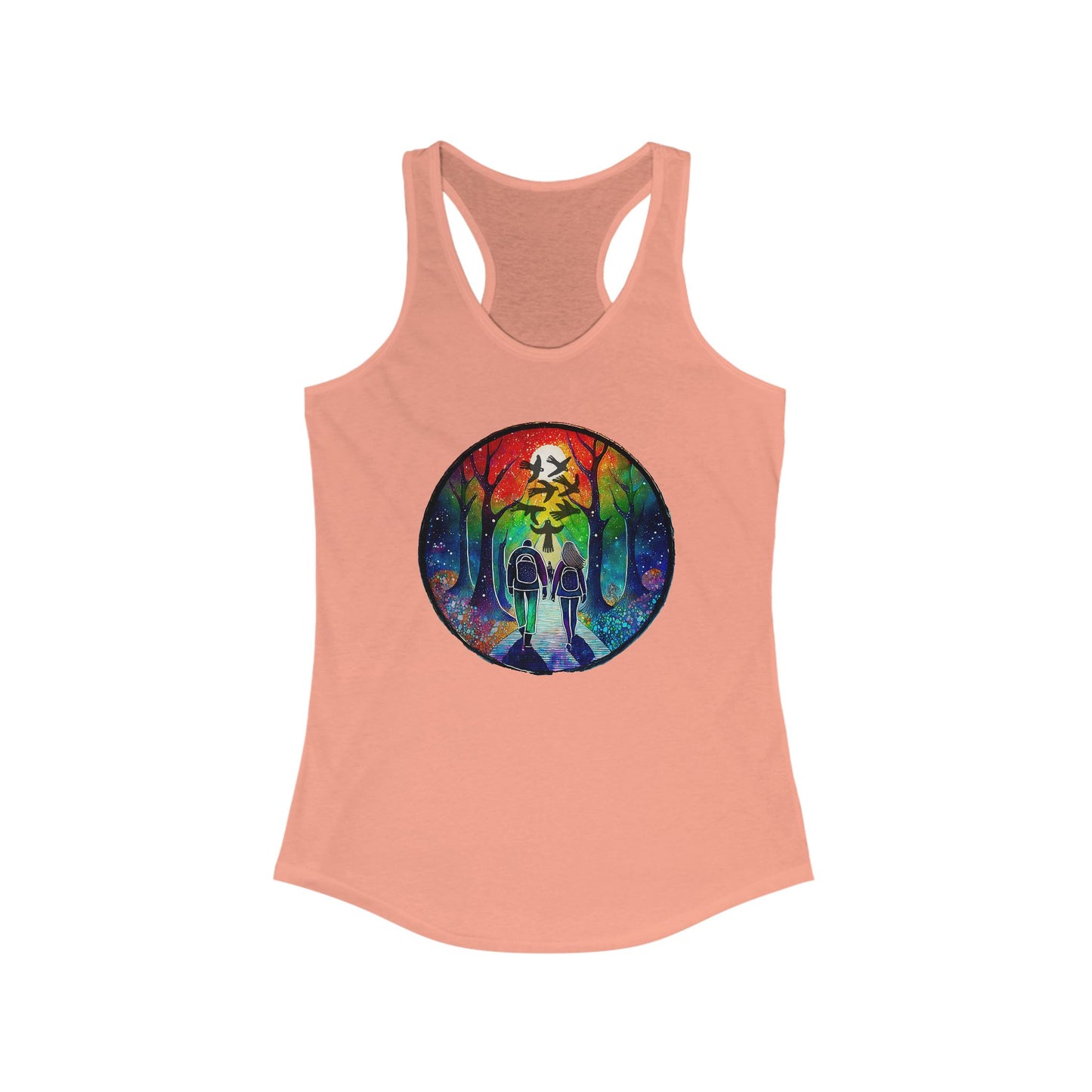 Tank Top, Rainbow Forest Hiking Adventure, Women's Workout Shirt, Nature Lover Gift, Sleeveless Tee, Summer Outdoor Clothing